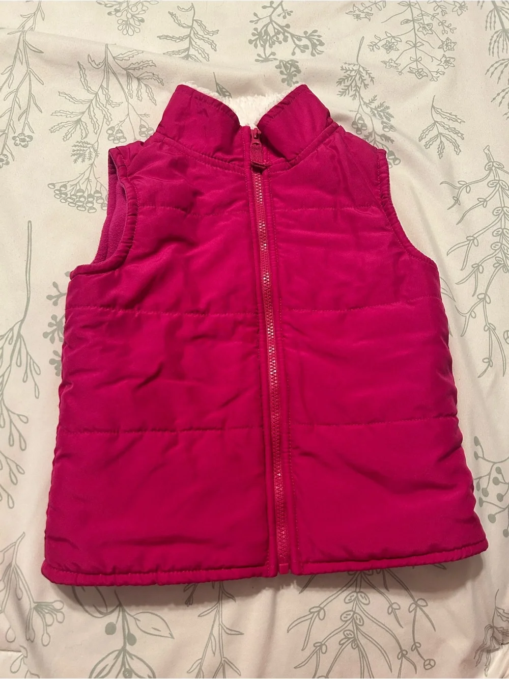 Girls Fuchsia Fleece Vest
